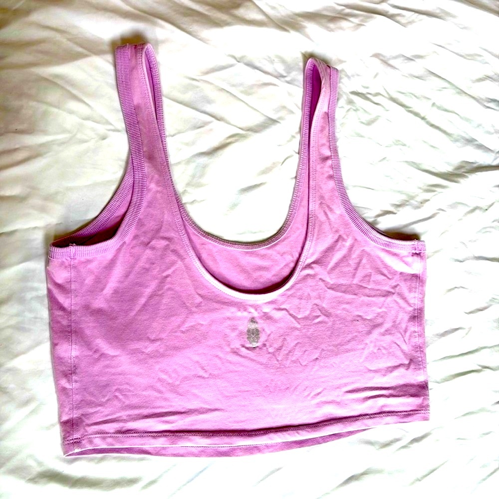 Lilac free people movement crop top workout tank large
